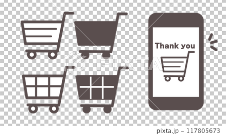 ショッピングカートのシンプルなアイコン 117805673