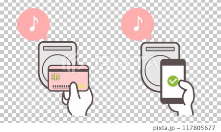 Cashless payment by credit card or smartphone 117805677