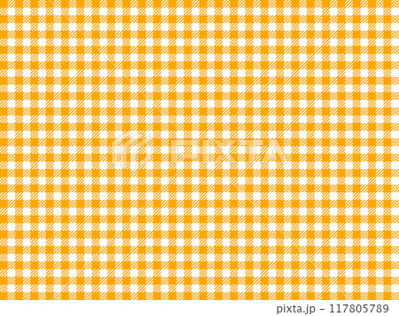 オレンジ色のギンガムチェック 117805789