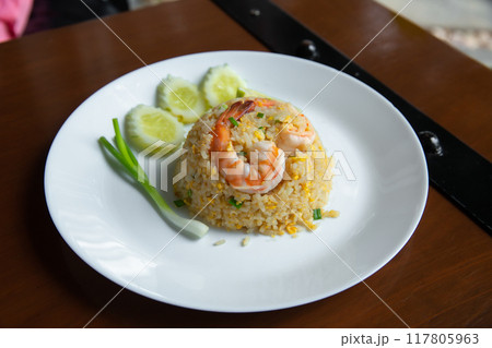 Fried Rice, Variation, Shrimp - Seafood, Fried, Prawn - Seafood Fried Rice, Variation, Shrimp - Seafood, Fried, Prawn - Seafood 117805963