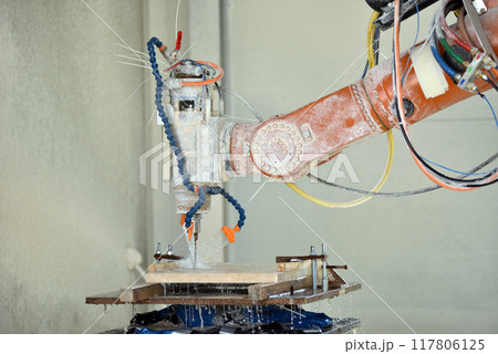 3D robot milling and sculpting stone 117806125