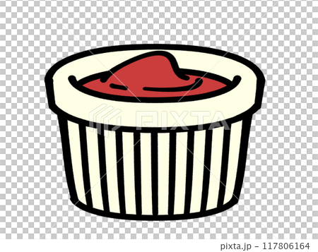ディップ皿に入ったケチャップのイラスト素材 ディップ皿に入ったケチャップのイラスト素材 117806164