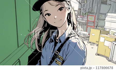 若い女性警備員