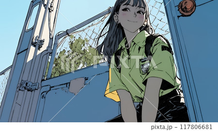 若い女性警備員
