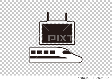 數位看板和新幹線圖標 117806902