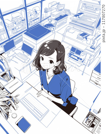 オフィスで仕事をするビジネスウーマン 117807270