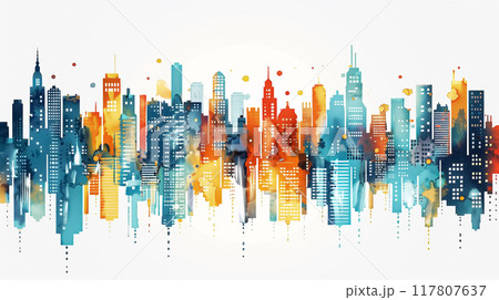 ニューヨークの風景イラスト ニューヨークの風景イラスト 117807637