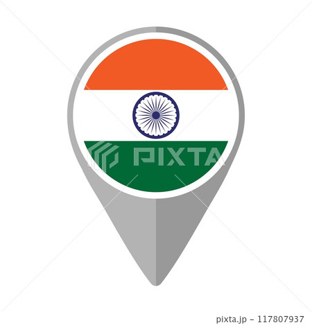India Flag on Location Pin India Flag on Location Pin 117807937