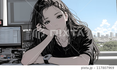 孤独を感じている若い女性
