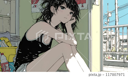 孤独を感じている若い女性