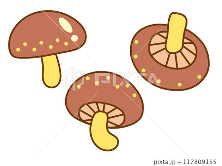 椎茸のイラストセット3 椎茸のイラストセット3 117809155