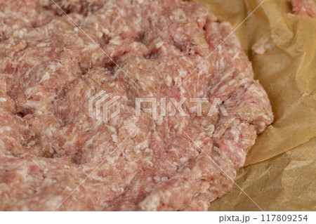 fresh minced pork with bacon fresh minced pork with bacon 117809254