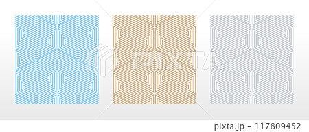 Set of abstract geometric patterns. Seamless vector backgrounds. Colored ornaments Graphic modern patterns Simple lattice graphic design 117809452