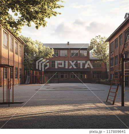 夕日に染まる校舎 117809641