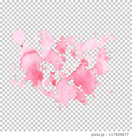 Watercolor pink heart-shaped stain 117809677