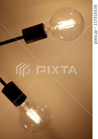 LED電球をつけたシーリングライト　ヴィンテージ風ライト 117810338