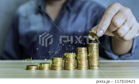 gold money coin background are laid in graph.Business success concept wealth stock investment.Business in the digital age.Digital transformation for next generation technology. concept saving money.. gold money coin background are laid in graph.Business success concept wealth stock investment.Business in the digital age.Digital transformation for next generation technology. concept saving money.. 117810425