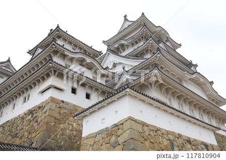 the himeji white castle is famous and beautiful in japan 117810904