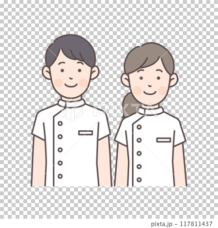 Smiling nurse upper body illustration Smiling nurse upper body illustration 117811437