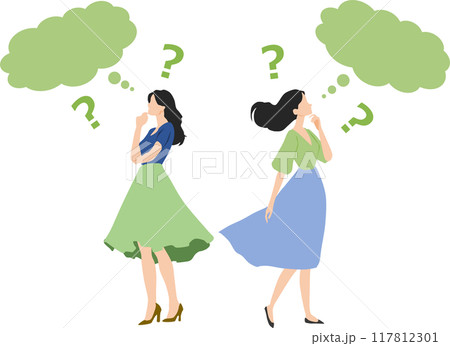 考え事をする女性のイラスト 117812301
