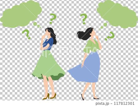 考え事をする女性のイラスト 117812301