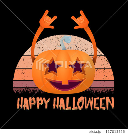 vector Halloween funky rock n roll style...のイラスト素材 [117813326] - PIXTA