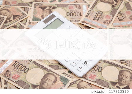 お金と電卓　コピースペース 117813539