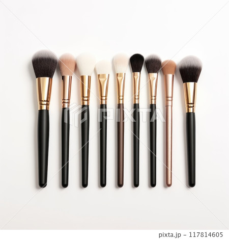 Make up brush set powder blusher isolated on white background Make up brush set powder blusher isolated on white background 117814605