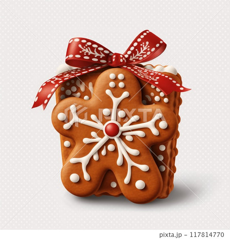 Gingerbread isolated on a white background. Christmas cookies. 117814770