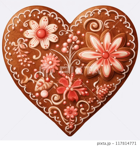 Gingerbread isolated on a white background. Christmas cookies. 117814771