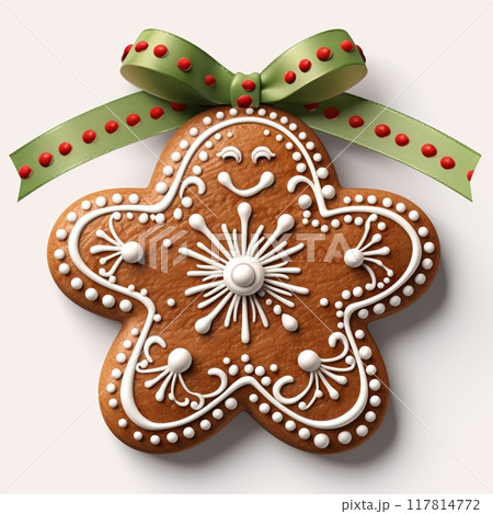 Gingerbread isolated on a white background. Christmas cookies. 117814772