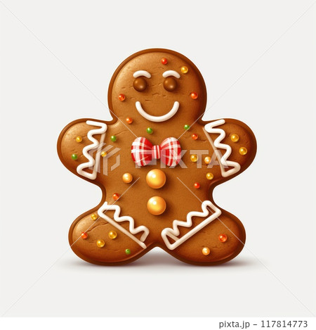 Gingerbread isolated on a white background. Christmas cookies. 117814773