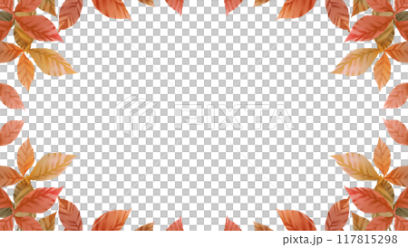 Autumn leaf frame, white background, transparent, 16:9 Autumn leaf frame, white background, transparent, 16:9 117815298
