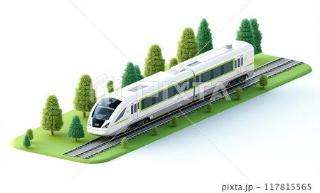 Isometric illustration of a modern trains  117815565