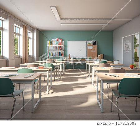 First day of school. Interior of modern class  117815608