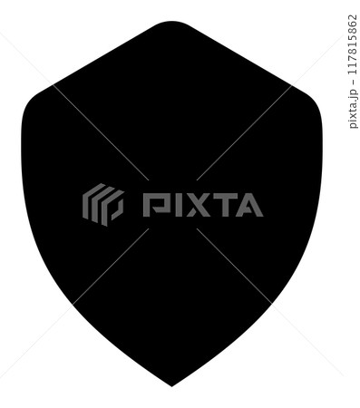 emblem Shield frame Logo. Vector template Sign of Protection, Guard and Security. Insurance or Immunity Symbol. Empty icon design isolated on white background 117815862