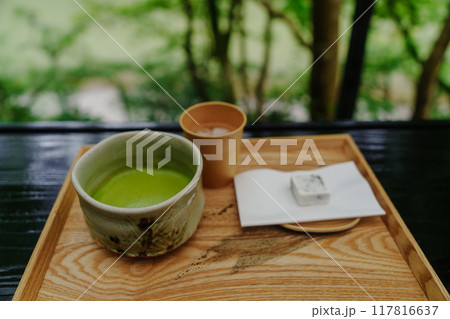 京都の嵐山祐斎亭の庭園 117816637