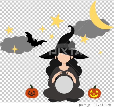 女巫插圖（萬聖節） 117818026