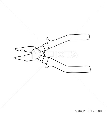 Vector hand drawn doodle sketch outline pliers 117818062