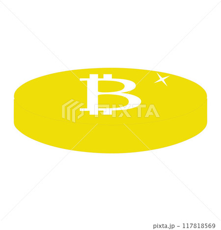 Bitcoin icon. Flat design vector bitcoin icons, signs of modern cryptocurrancy icon in flat style. Golden gray bitcoin illustration 117818569