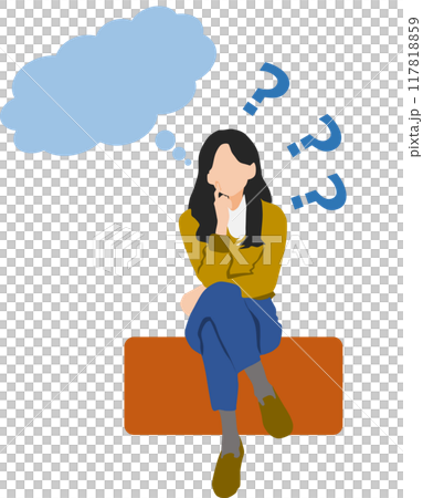 考え事をする女性のイラスト 117818859