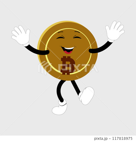 Bitcoin Crypto Currency Character Design Mascot, gestures of cute bitcoin characters. Vector illustrations of crypto coins. Cartoon funny gold mascots Bitcoin Crypto Currency Character Design Mascot, gestures of cute bitcoin characters. Vector illustrations of crypto coins. Cartoon funny gold mascots 117818975