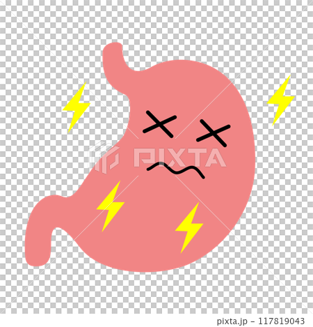 Stomach ache illustration material 117819043