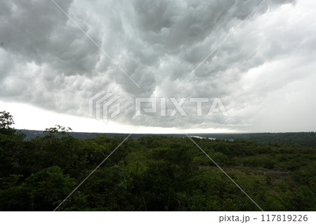 rain clouds over the Mekong River forest 117819226