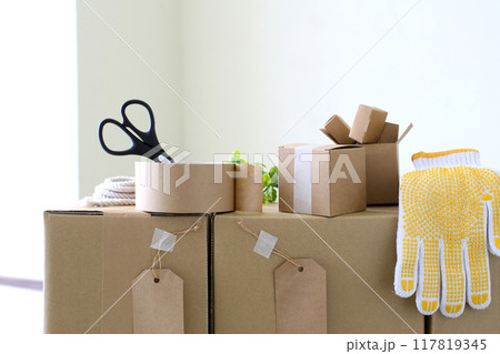 引越し準備の道具のイメージ 117819345
