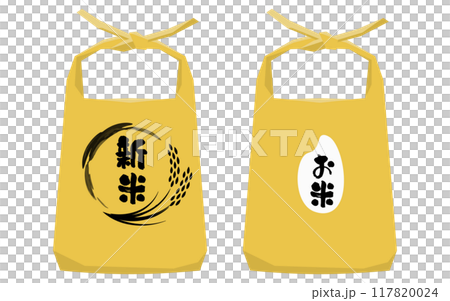 收割稻米和新稻，米袋插圖集 117820024