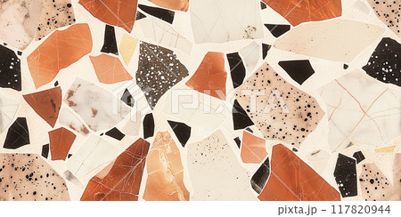 Terrazzo floor detail with varied shades 117820944