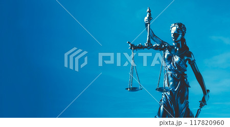 Statue of justice isolated on sky background Statue of justice isolated on sky background 117820960