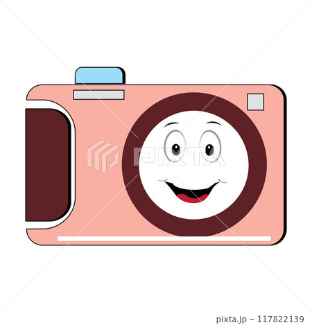 Camera Retro Mascot Character cartoon, camera mascot is smiling and with thumbs up. Vector hand drawn illustration Camera Retro Mascot Character cartoon, camera mascot is smiling and with thumbs up. Vector hand drawn illustration 117822139