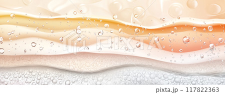 Premium Skincare Graphic Showing Hydrated Skin Layers with Moisture Beads 117822363